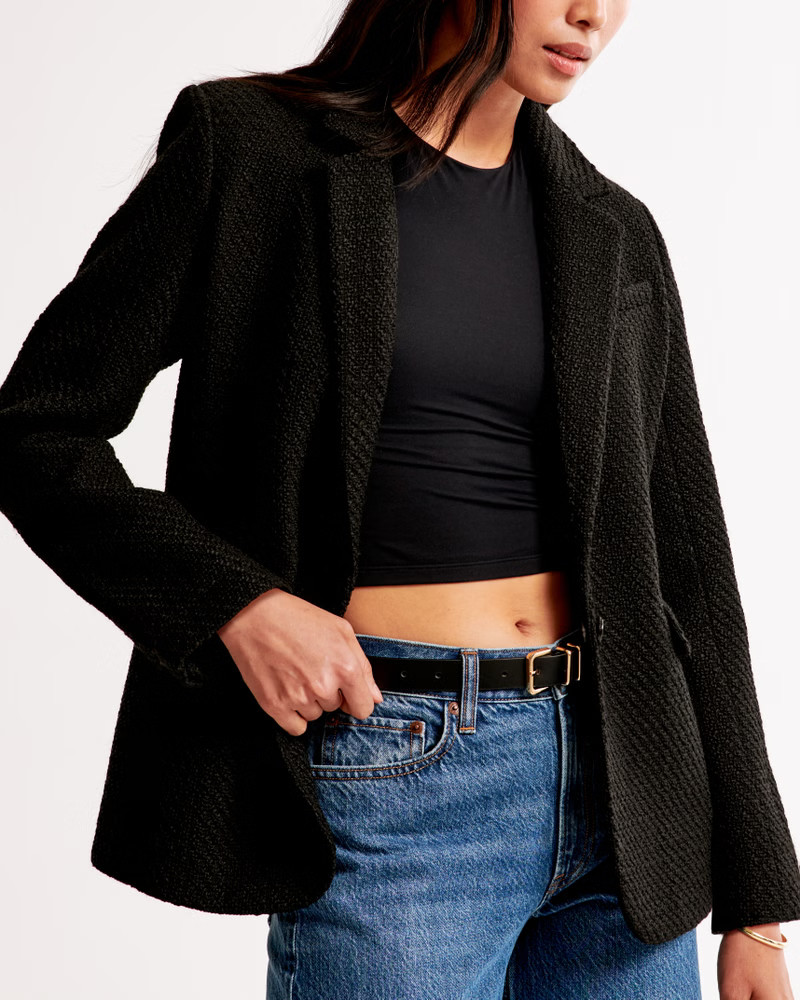Women's Classic Tweed Blazer | Women's Coats & Jackets | Abercrombie.com | Abercrombie & Fitch (US)