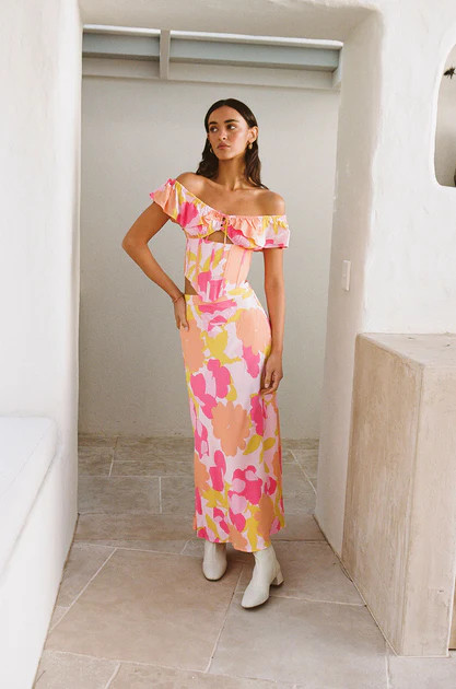 Rhylee Midi Skirt - Nectar Floral | SABO SKIRT (Global)