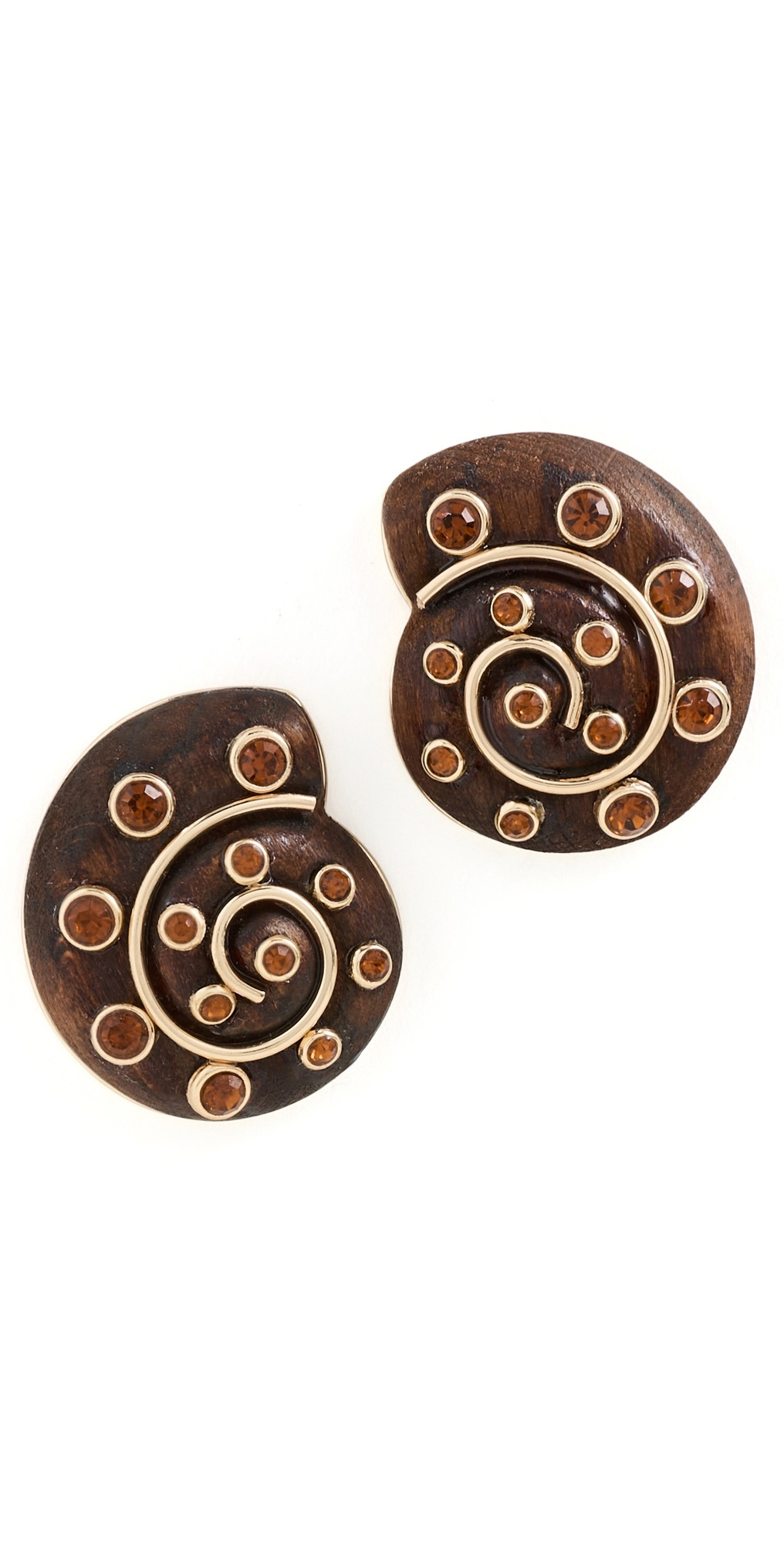 BaubleBar High Tide Shell Statement Earrings Brown One Size | Shopbop