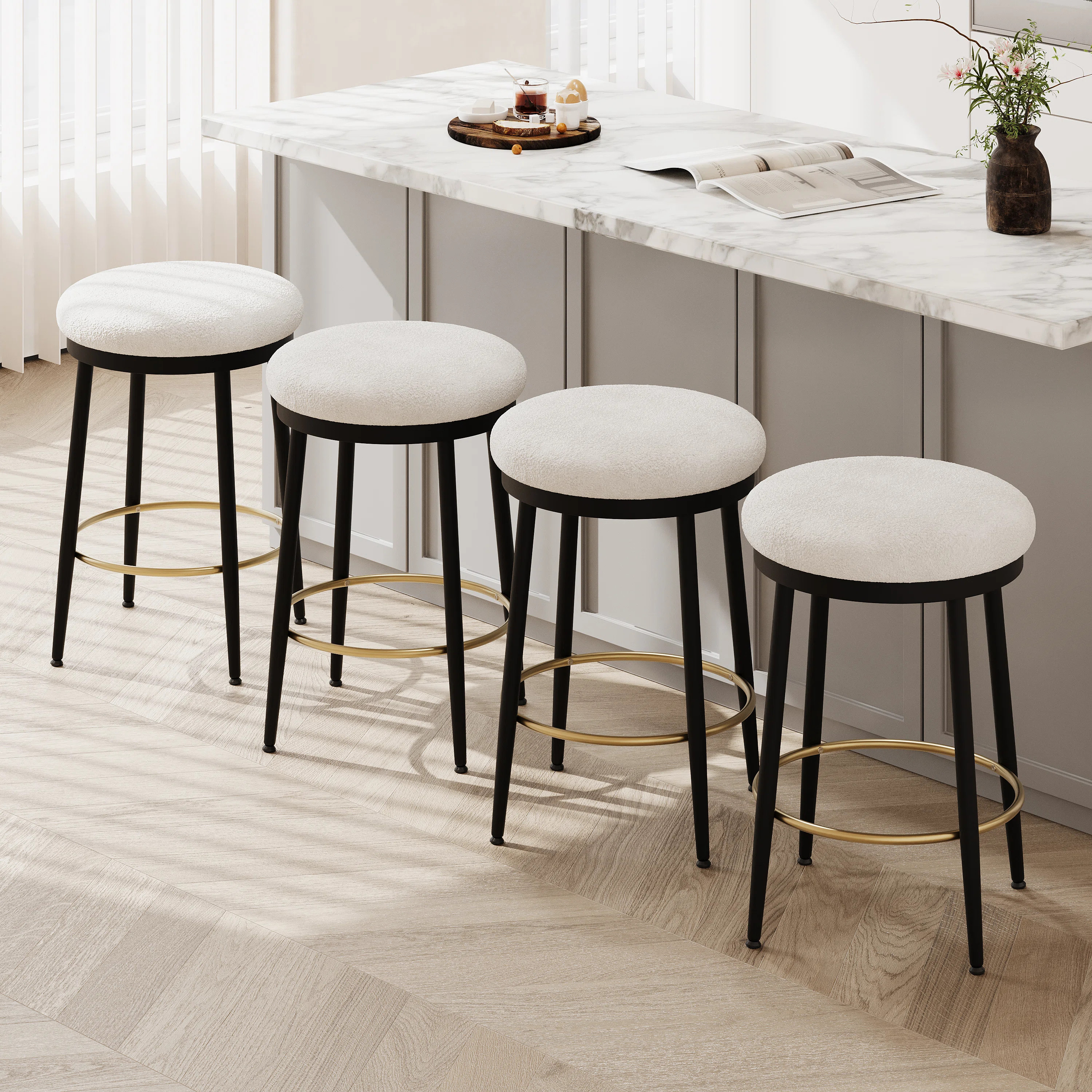 Yamanda 24.75" Modern Counter Stools | Wayfair North America