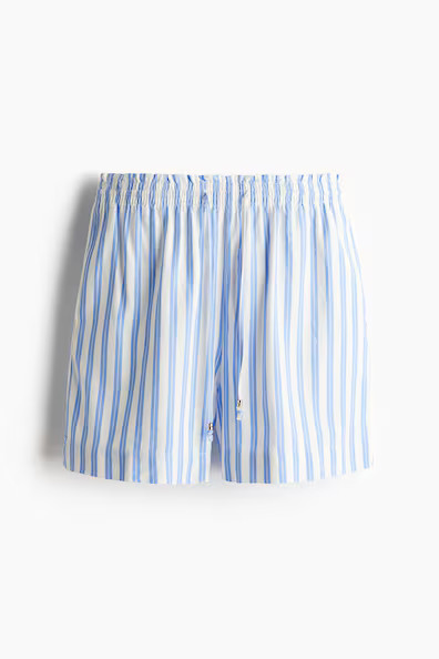 H & M - Linen-Blend Drawstring Shorts - White | H&M (US + CA)