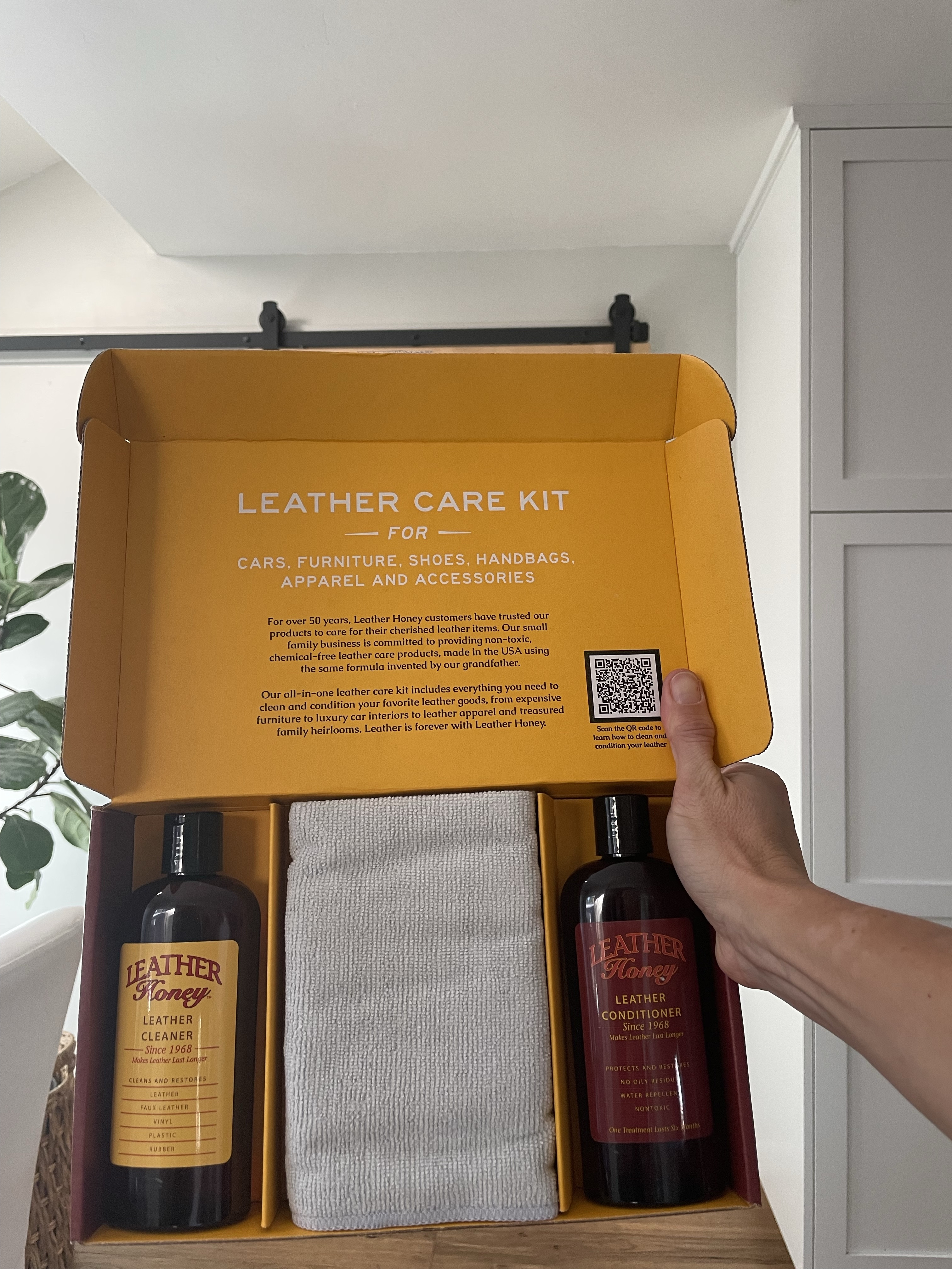 The Leather Honey Complete Leather Care Kit is your go-to solution for restoring and preserving your favorite leather items. This kit includes a gentle, non-toxic cleaner and a deeply nourishing conditioner, along with two cloths for easy application. Made in the USA since 1968, Leather Honey products are trusted for their ability to rejuvenate leather surfaces, keeping them soft, supple, and protected from wear. Safe for use on all leather colors, this kit is perfect for reviving couches, car seats, jackets, shoes, bags, and more. Give your leather a new life with Leather Honey’s complete care kit!

#LTKHoliday #LTKFindsUnder100 #LTKGiftGuide