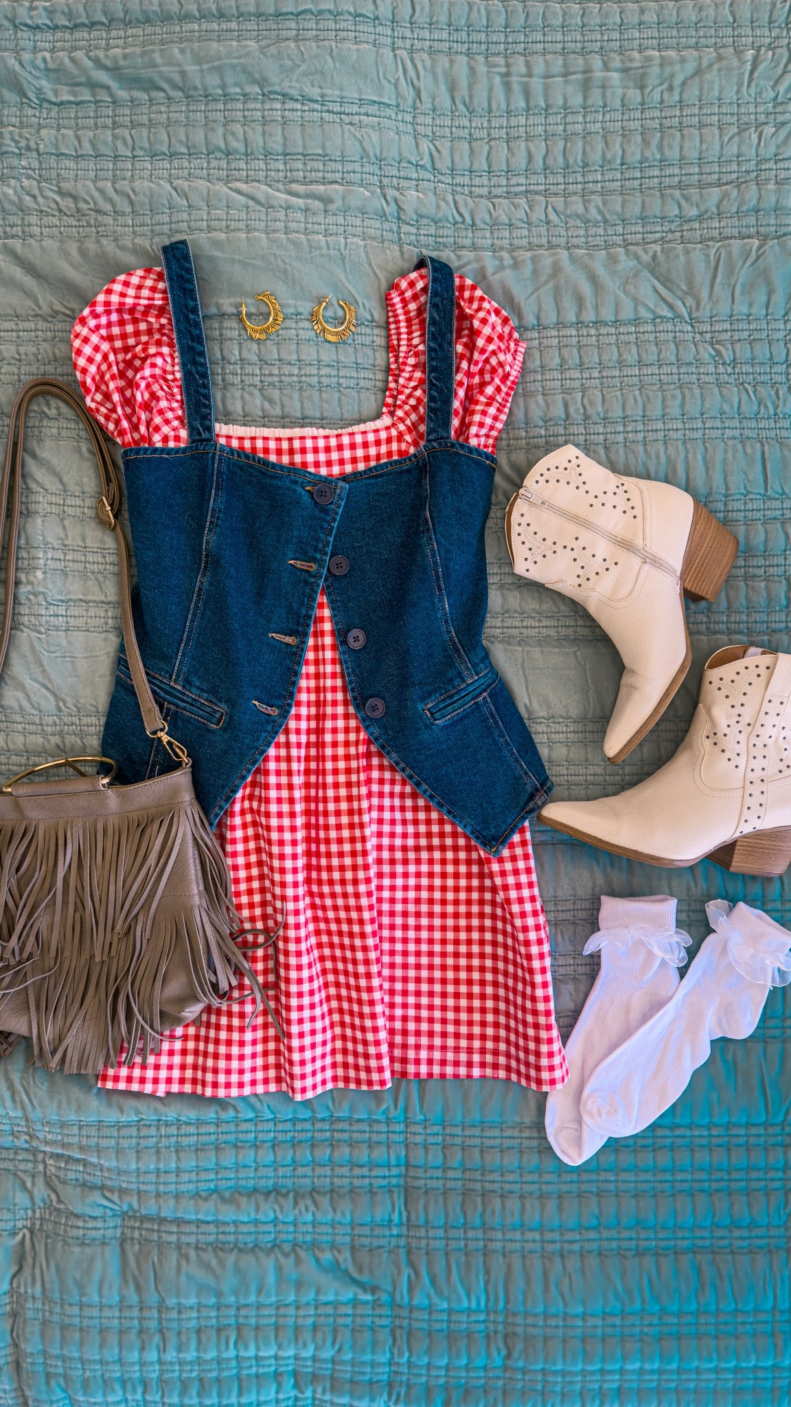 Gingham, a jean vest & cowgirl booties = my Memorial Day weekend uniform 🇺🇸 Comfy, cute & BBQ-ready! Tap to shop the full look 🤠 #LTKMemorialDay #OOTD

#LTKSeasonal #LTKSaleAlert #LTKSummerEdit