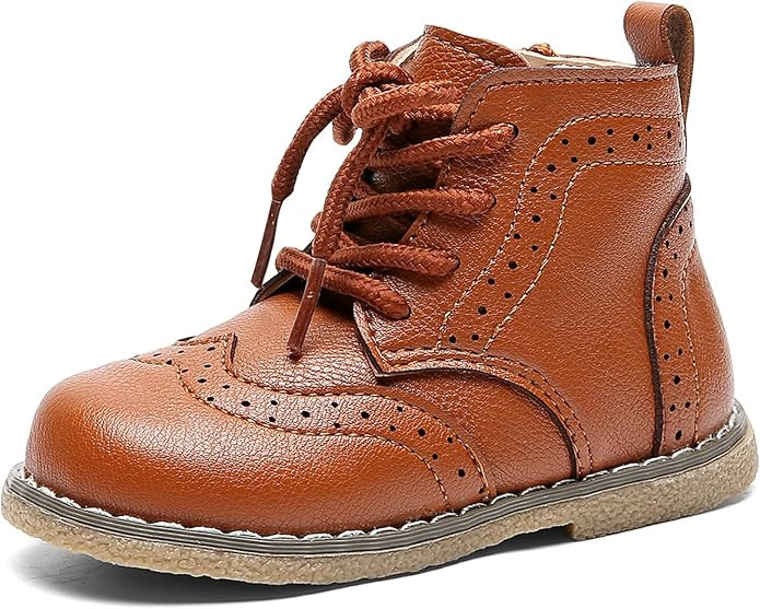 DADAWEN Toddler Baby Boys Girls Hiking Boots Waterproof Leather Non Slip Lace Up Outdoor Work Ank... | Amazon (US)