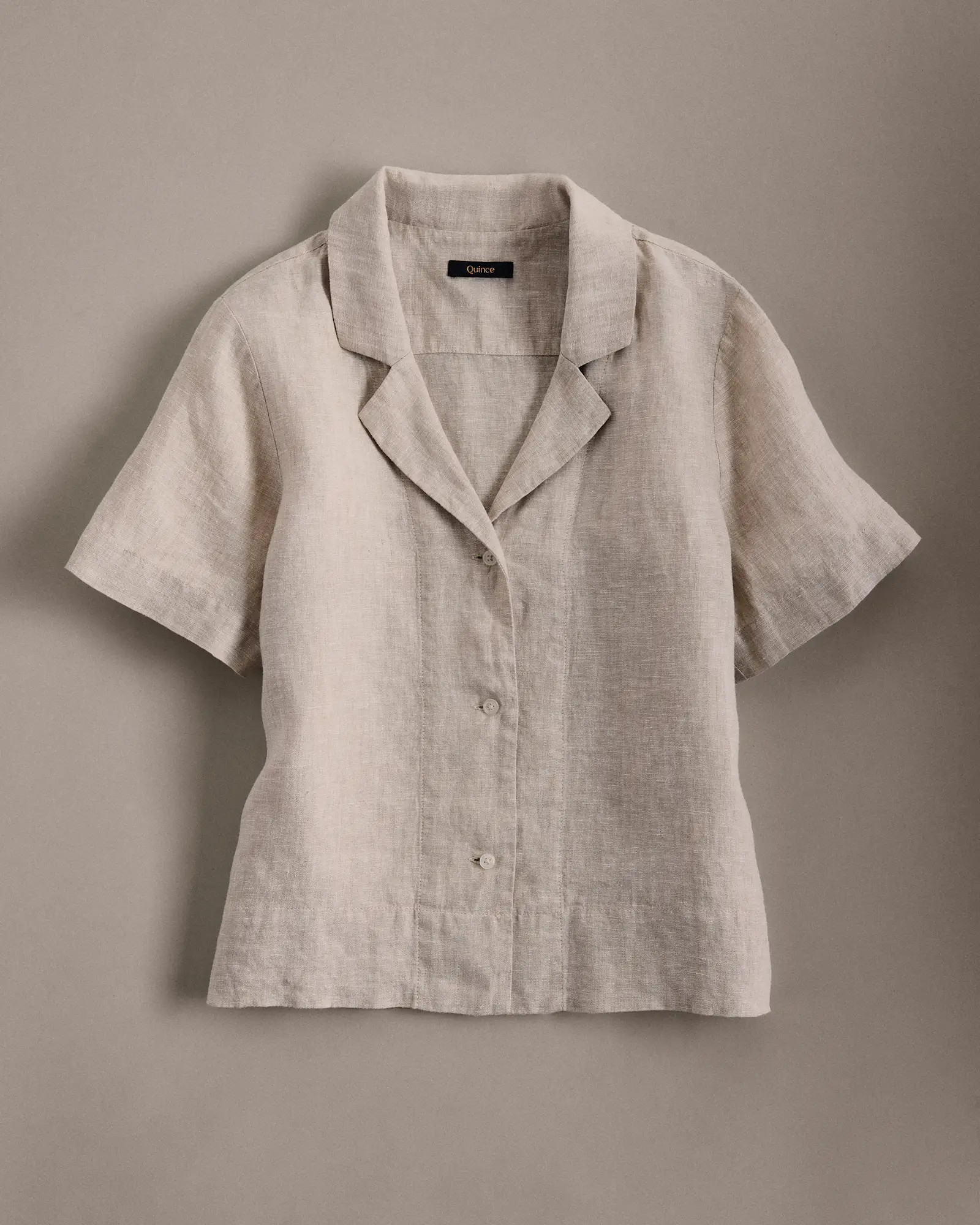 Women's 100% European Linen Short Sleeve Shirt in Flax | Quince