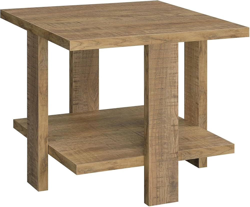 Benjara Dew 24 Inch Side End Table with Lower Shelf, Engineered Wood, Mango Brown | Amazon (US)