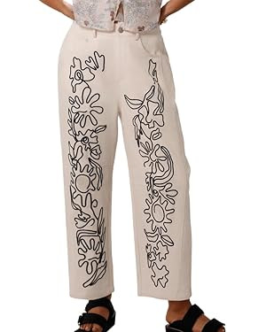 Kedera Mid Rise Barrel Jeans for Women Embroidered Wide Leg Denim Pants Baggy Boyfriend Jeans wit... | Amazon (US)