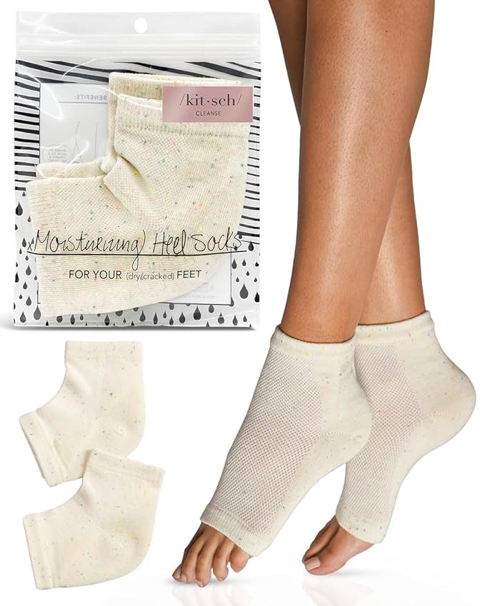 Kitsch Moisturizing Socks for Cracked Heel Treatment, Insulated Gel & Moisturizing Heel for Dry C... | Amazon (US)