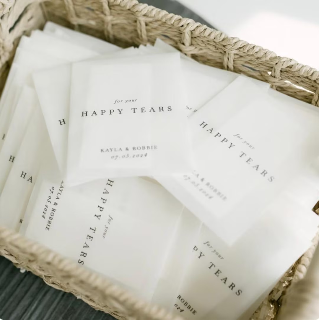 Personalized Wedding Tissue Packs: Biodegradable 'happy Tears' Packets - Etsy | Etsy (US)