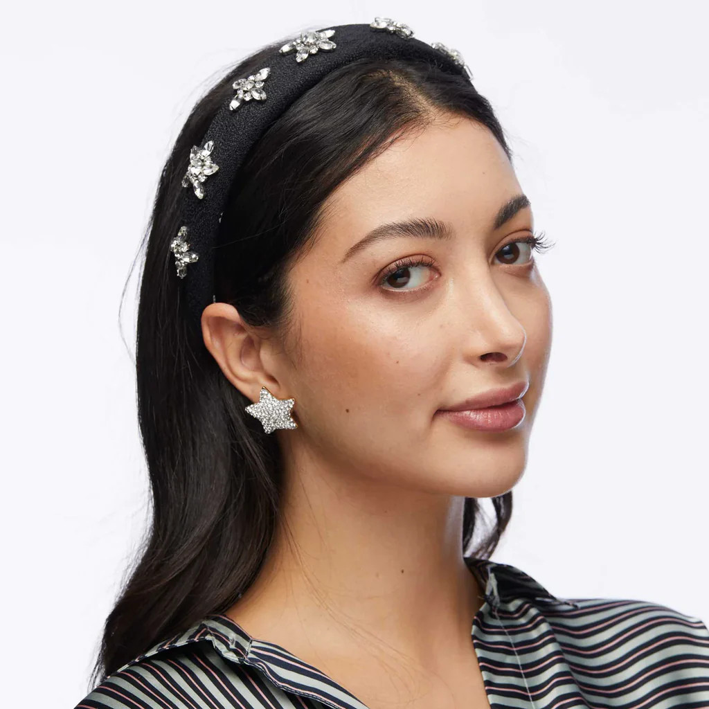 Lele Sadoughi Jet Alice Crystal Star Headband | House of 29