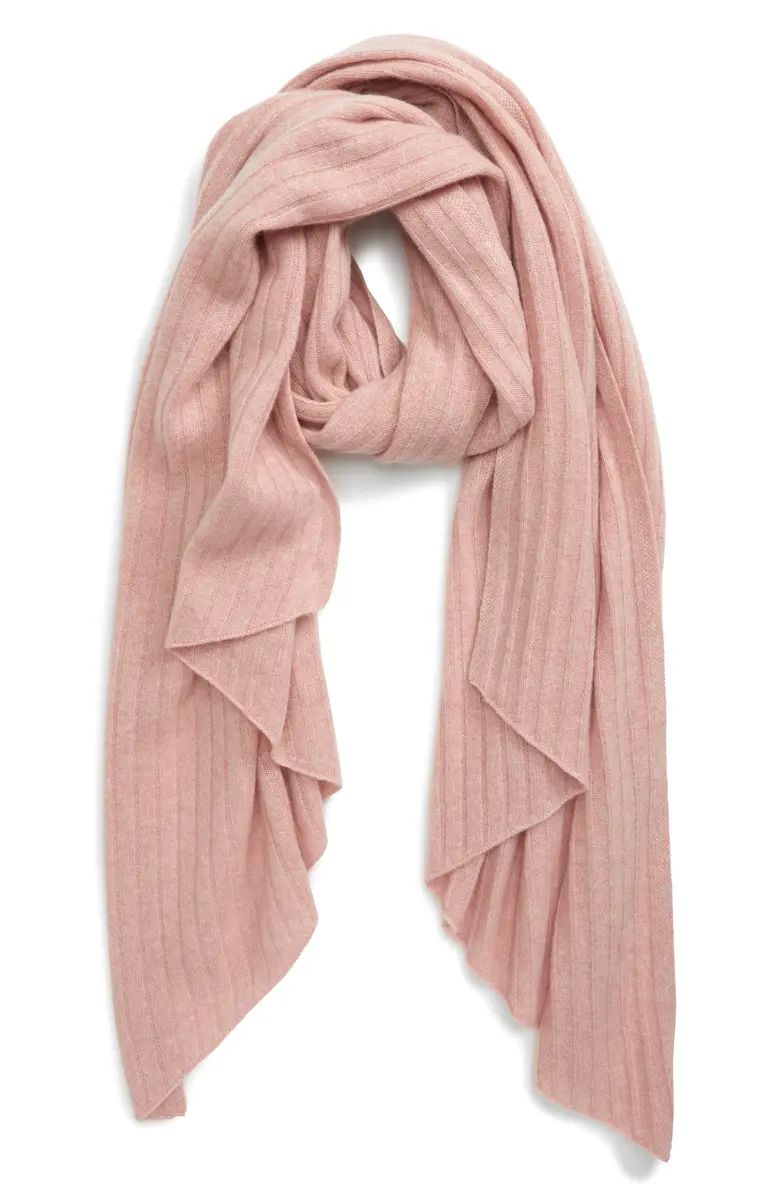 Diagonal Rib Cashmere Scarf | Nordstrom