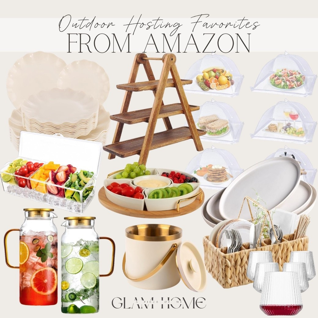 Amazon outdoor hosting essentials, patio decor, outdoor entertaining, summer hosting, backyard hosting, patio essentials, outdoor dining, patio table decor, backyard party, outdoor living, summer patio, hosting favorites, Amazon home finds, outdoor table setting, patio lighting, outdoor serveware, entertaining essentials, backyard decor, outdoor kitchen, summer entertaining, patio furniture, outdoor rugs, citronella candles, drink dispenser, outdoor dinnerware, neutral patio decor, BBQ essentials, outdoor entertaining ideas, summer gatherings, hostess picks