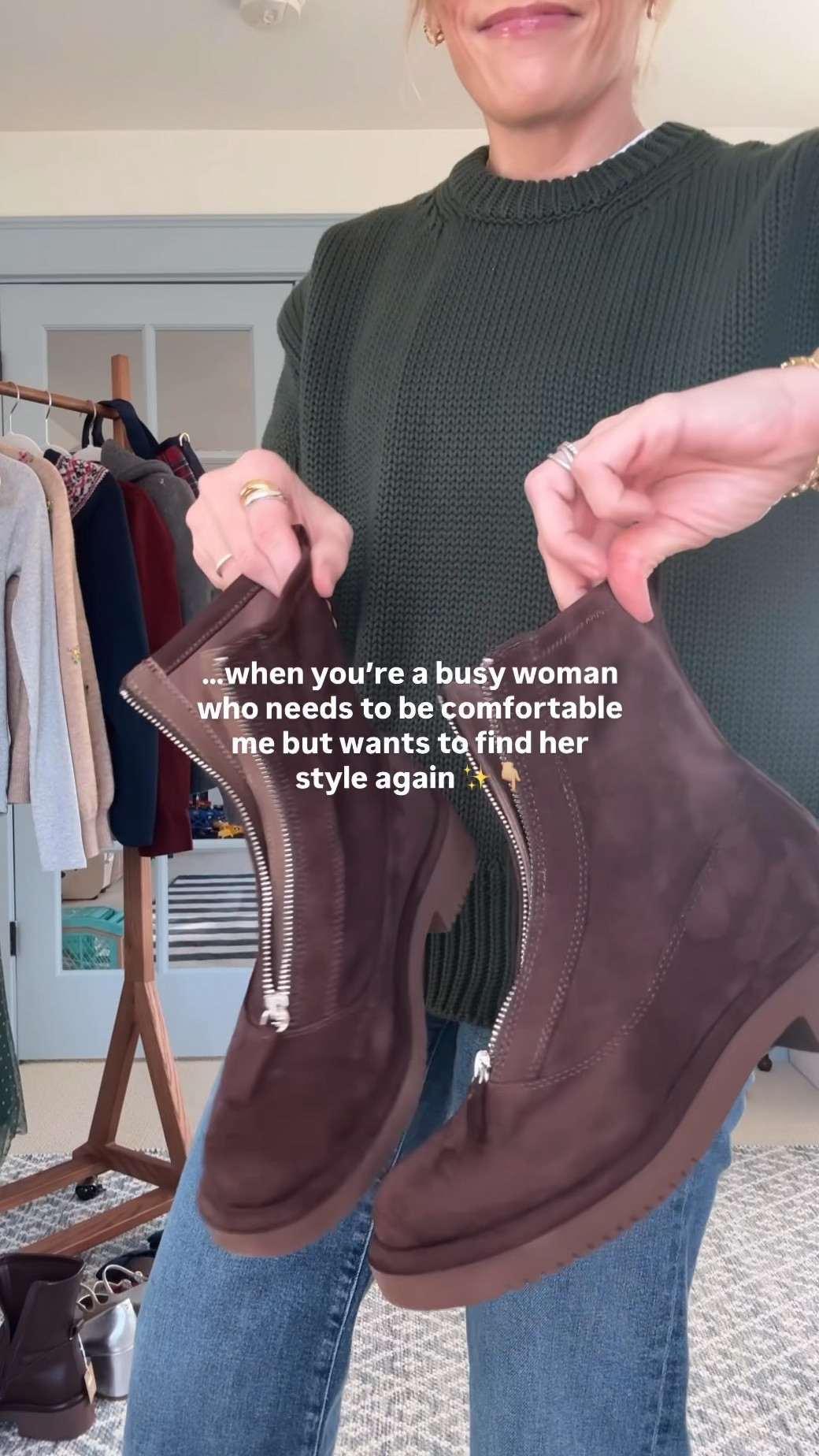 Dolce vita zip front boots true to size, Tuckernuck sweater more colors wearing my regular size small use code YOUROCK Agolde harper jeans in crop length (5’3”) xo, Claire 

#LTKgrwm #LTKOver40 #LTKSeasonal