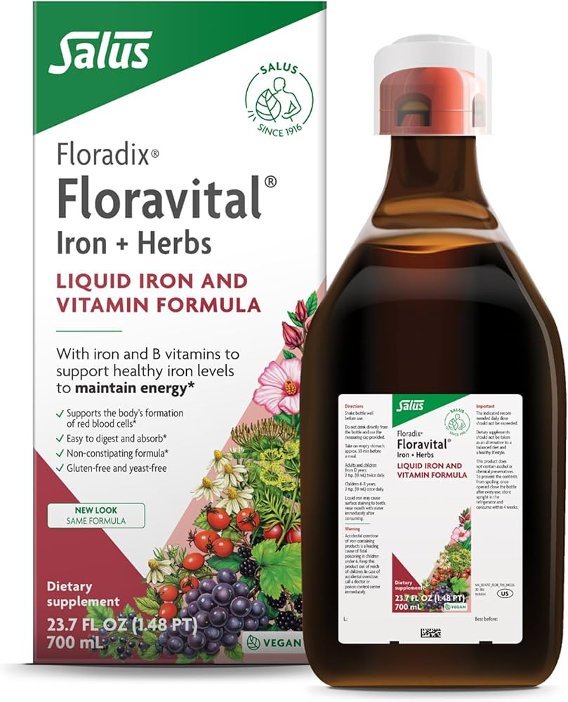 Floradix Floravital Liquid Iron & Vitamins Formula - Liquid Iron Supplement with B Complex Vitami... | Amazon (US)