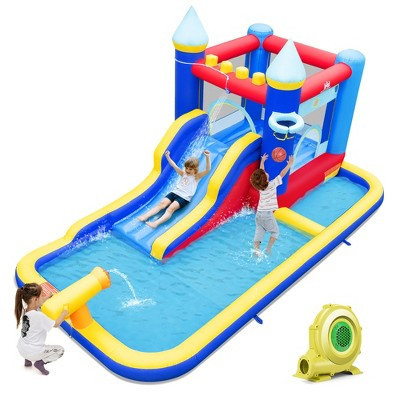 Costway 6-in-1 Inflatable Water Castle Kids Bouncer with 50 Ocean Balls & 735W Blower | Target