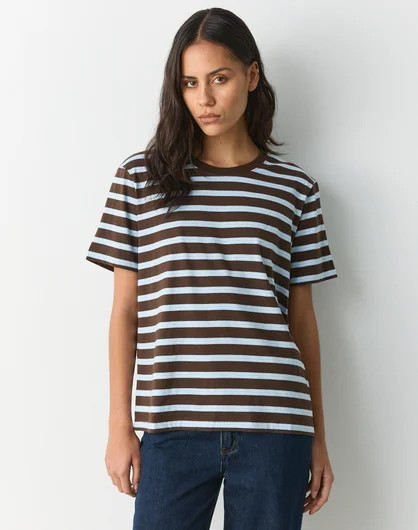 Oversized Boxy Tee in Fudge Lara Stripe | Glassons | Glassons (Australia)