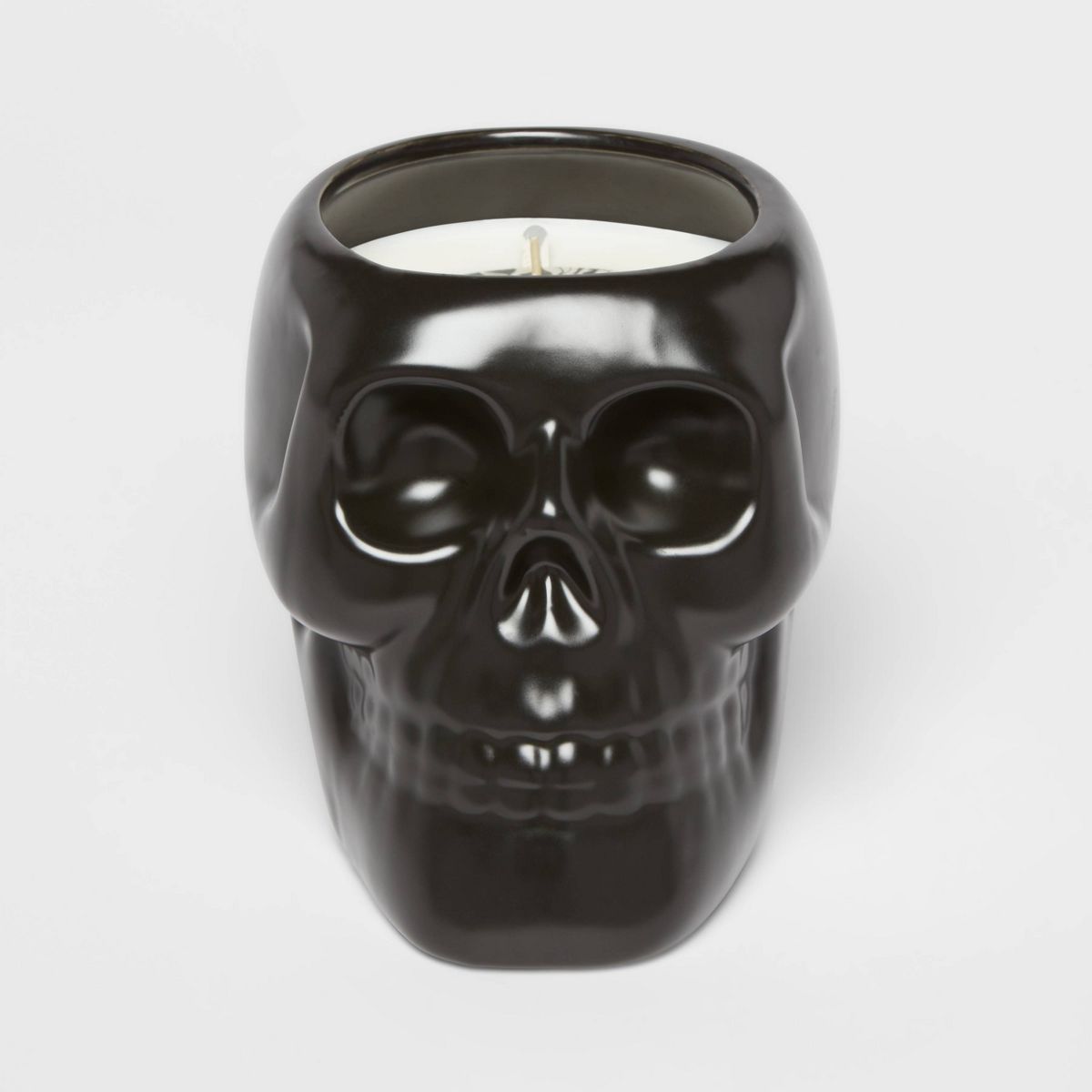 38oz XL Ceramic Skull Figural Candle Black - Threshold™ | Target