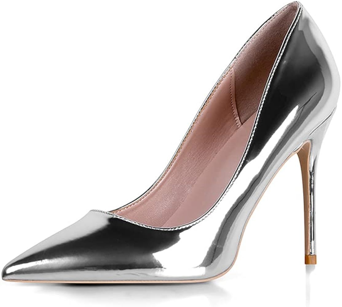 Amazon.com | Elisabet Tang High Heels, Women Pumps Shoes 3.94 inch/10cm Pointed Toe Stiletto Sexy... | Amazon (US)