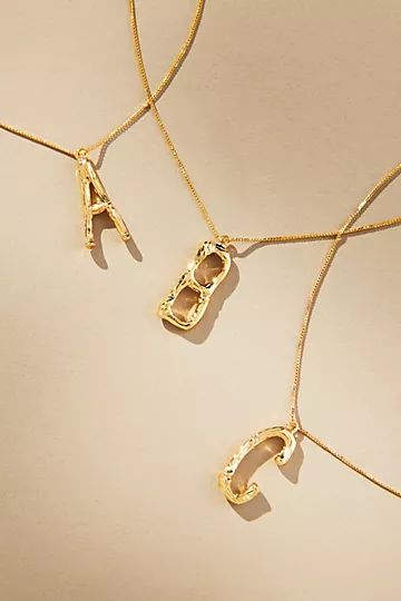 14k Gold-Plated Monogram Necklace | Anthropologie (US)