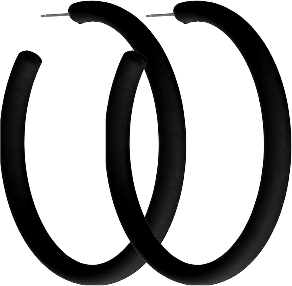Black Hoop Earrings Retro Neon Black Earrings Acrylic Large Hoop Earrings 80s 90s Earrings for Wo... | Amazon (US)