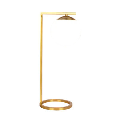 Zarria Metal Table with White Opal Glass Dimmer Switch | Wayfair North America