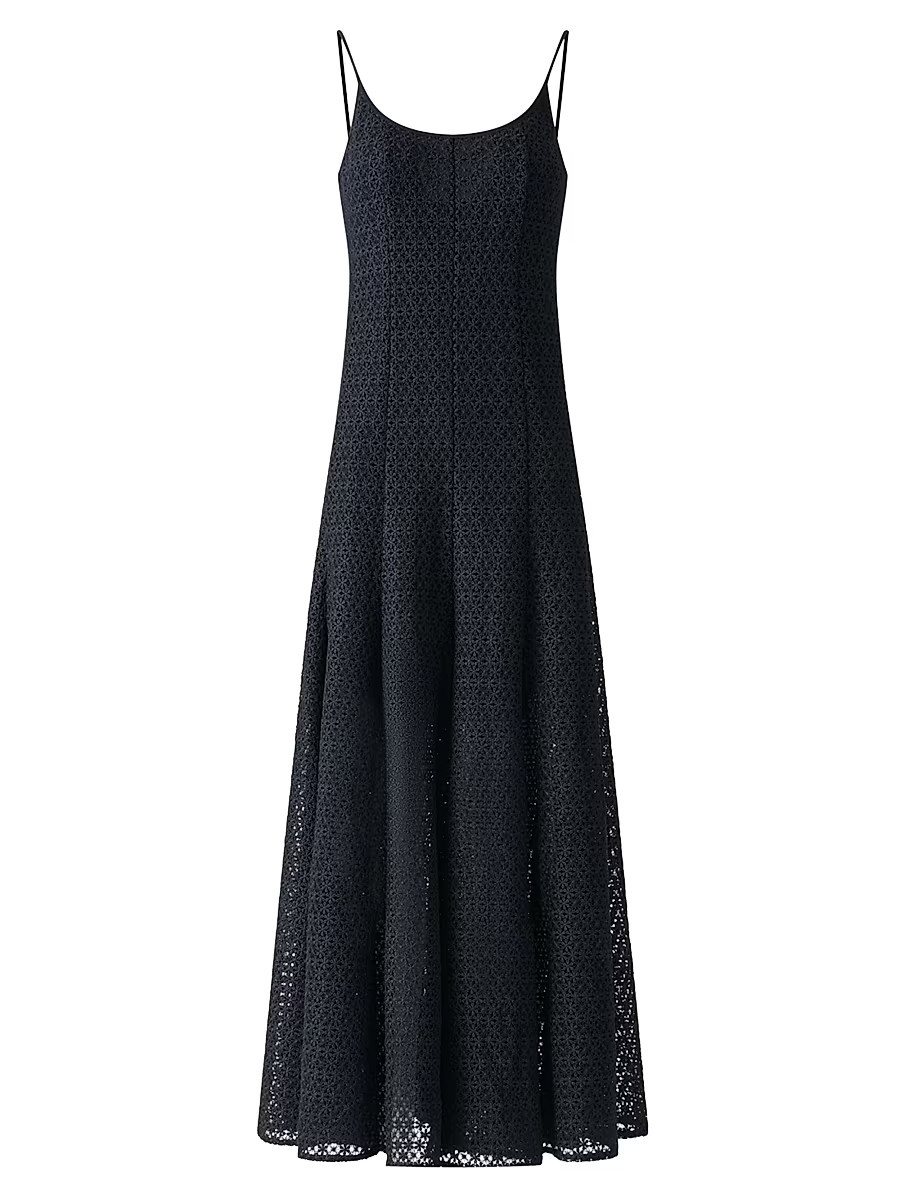 Women's Embroidered A-Line Midi-Dress - Black - Size 2 | Saks Fifth Avenue