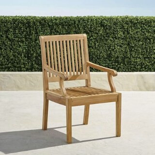 Cassara Natural Teak Dining Arm Chairs Set of Two with Smooth Finish & Concealed Hardware | Frontgate