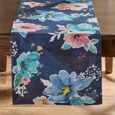 Split P Fleur Floral Navy Table Runner 15" X 72" | Target
