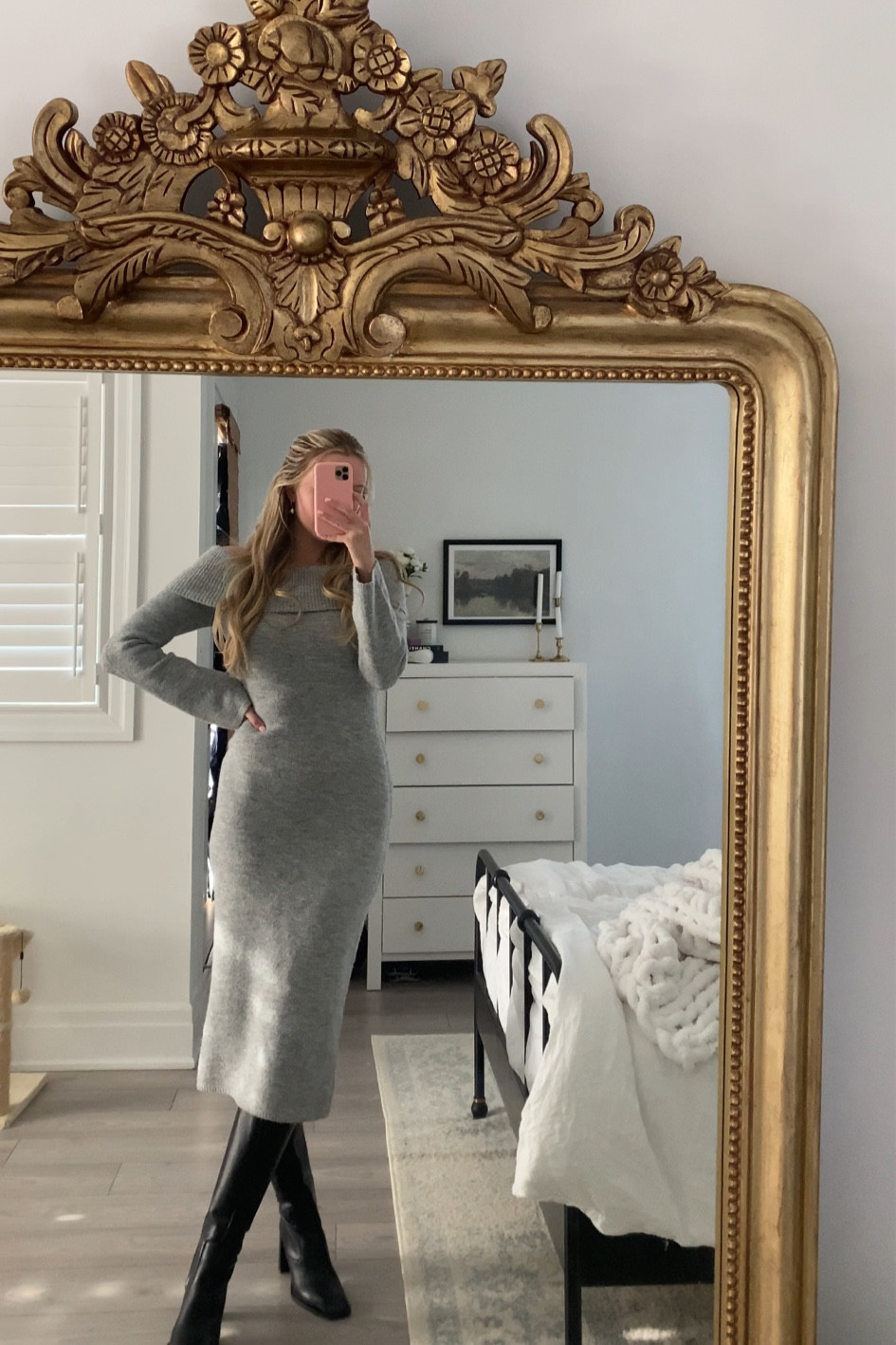 Linked my exact dress! I wear size M. Boots are old from Zara 🫶