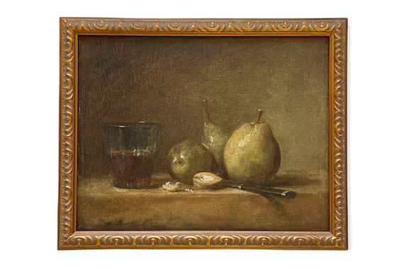 Vintage Framed Canvas Art  // Framed Vintage Print // Vintage Fruit Painting // Still Life Kitche... | Etsy (US)