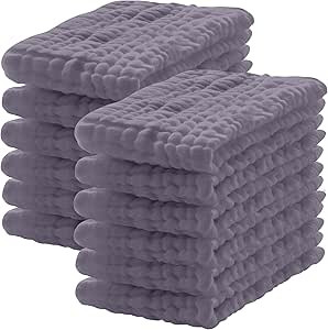 12 Pack Muslin Burp Cloths 100% Cotton Muslin Cloths Large 20''x10'' Extra Soft and Absorbent Bab... | Amazon (US)