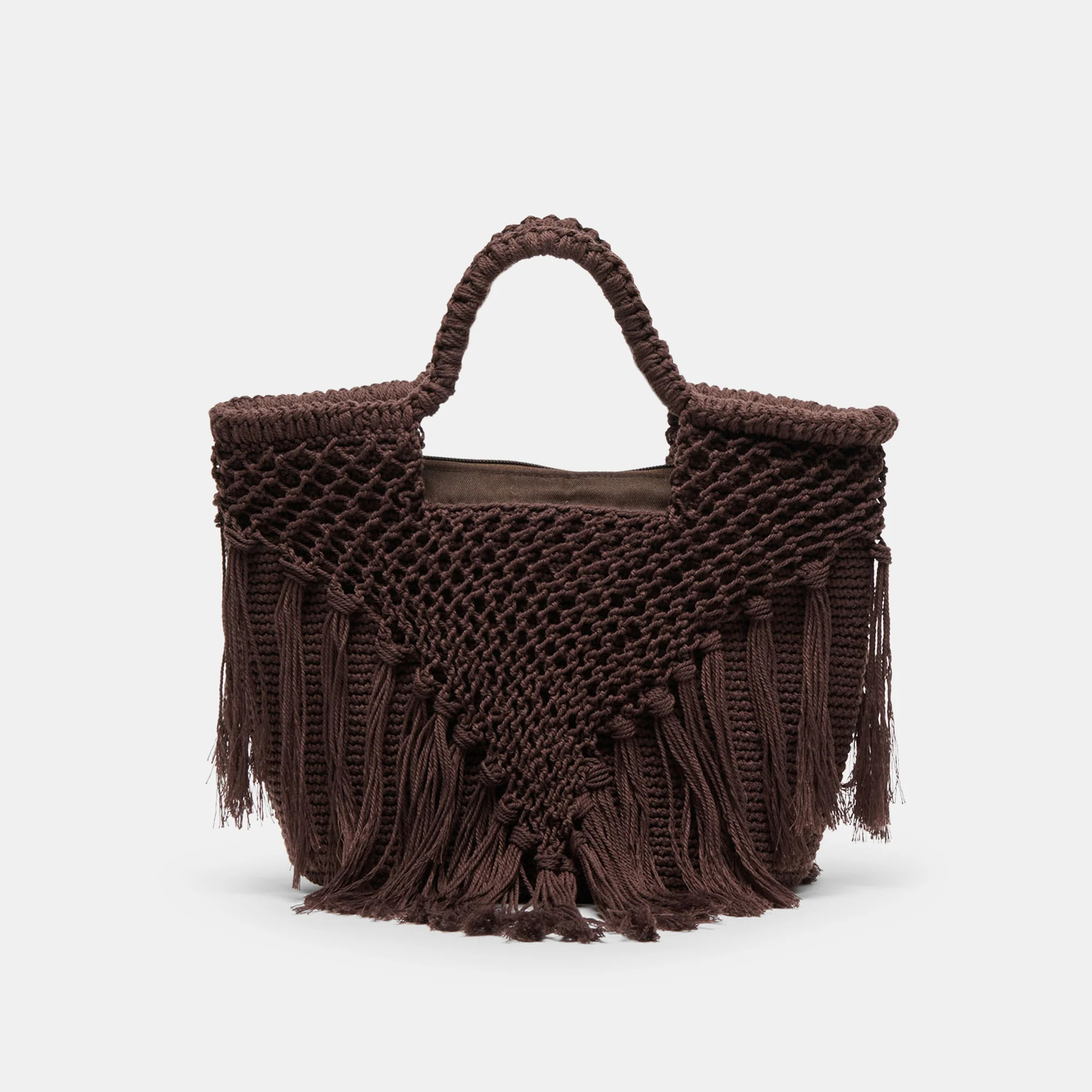 Birch Handbag Chocolate Crochet | DolceVita.com