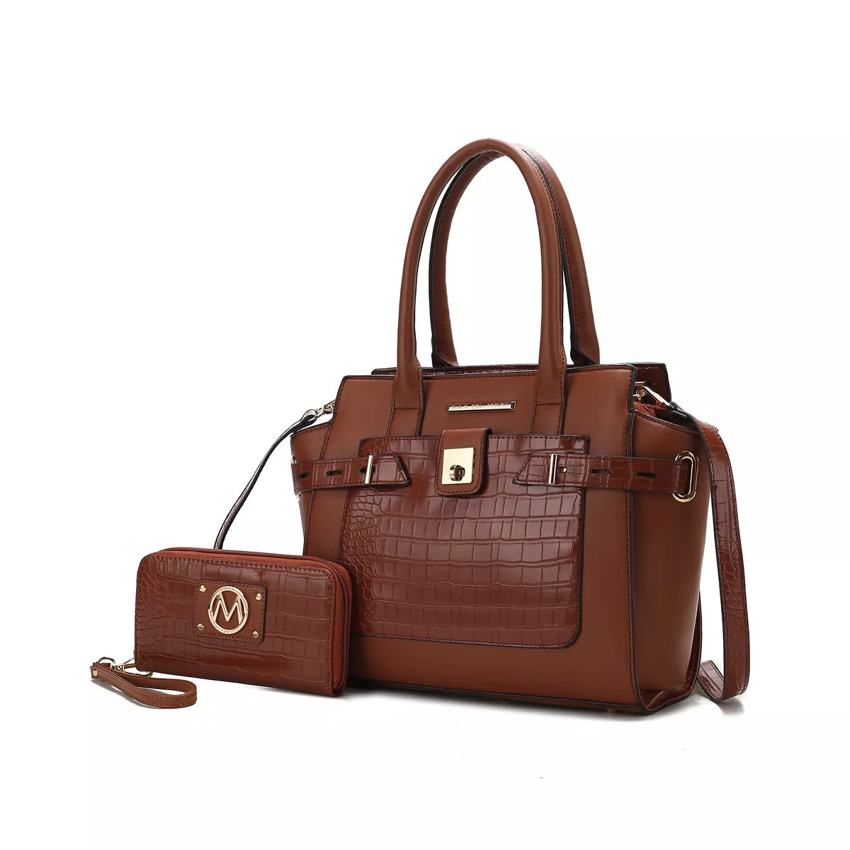 MKF Collection Isla Crocodile Embossed Women’s Satchel Bag with wallet by Mia K | Target