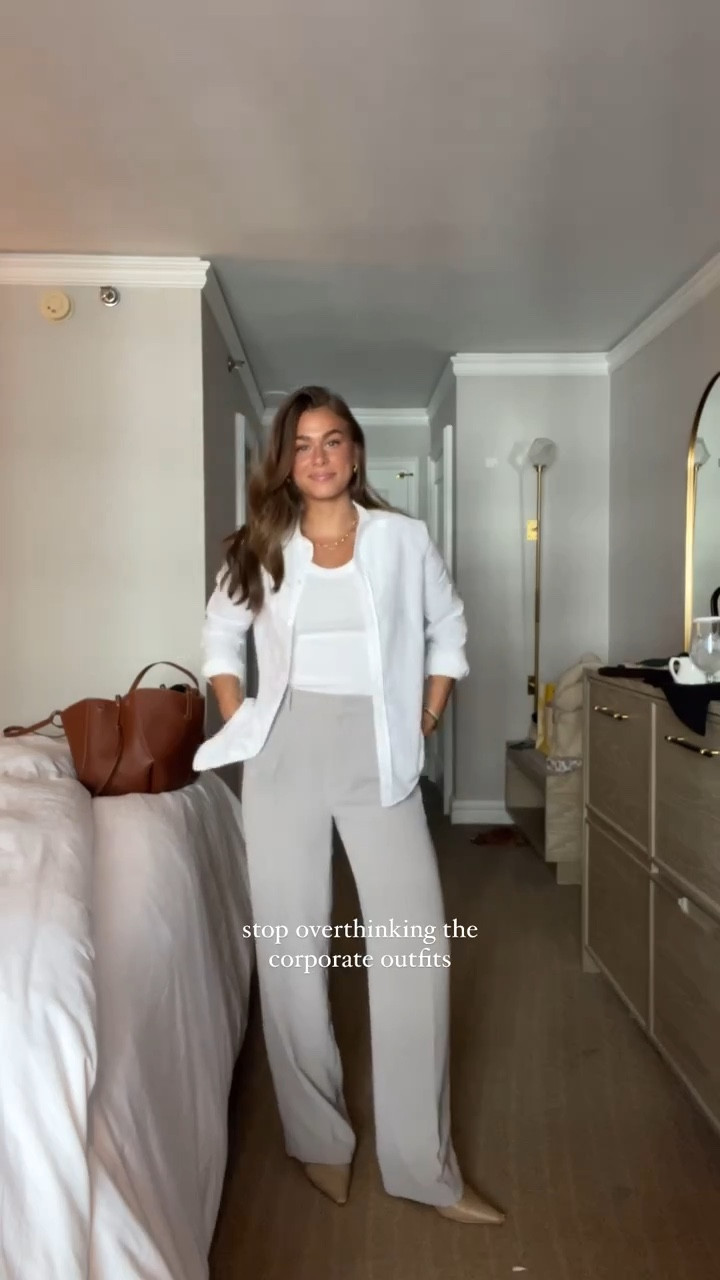 wearing size 0 short in both trousers, US2 in the white blouse, XS in the white tank, US2 in the white button down, US2 in the white tshirt 

#LTKWorkwear #LTKSummerSales #LTKSeasonal