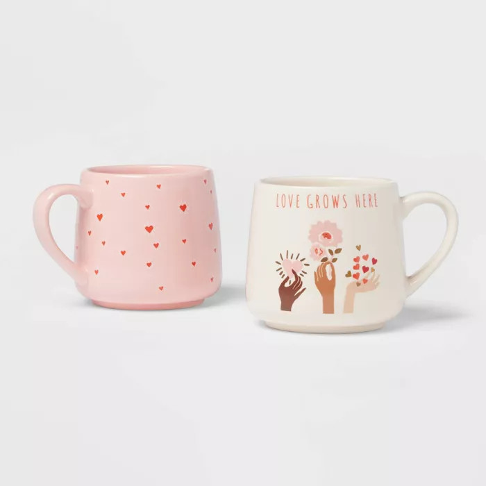 15oz 2pk Stoneware Love Grows Here Mug Set - Threshold™ | Target