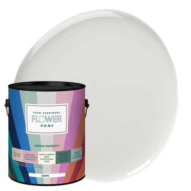 Fog Gray Interior Paint, 1 Gallon, Satin by Drew Barrymore Flower Home | Walmart (US)