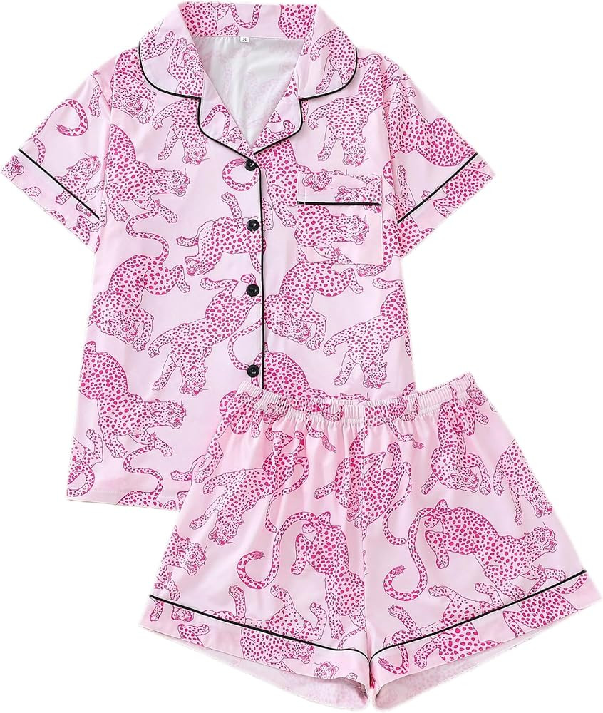 Women's 2 Piece Chicken Pajamas Set Summer Cute Floral Funny Chicken Pjs Shirt Button Down Shorts... | Amazon (US)