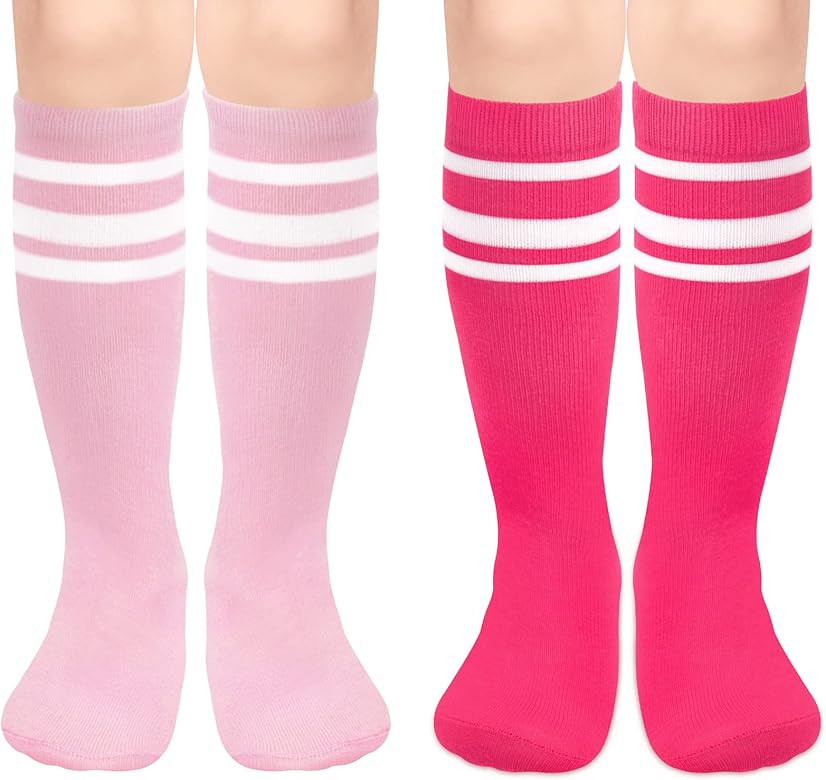 Kids Soccer Socks Toddler Soccer Socks Girls Boys Soccer Socks Kids Tube Socks with Stripes Toddl... | Amazon (US)