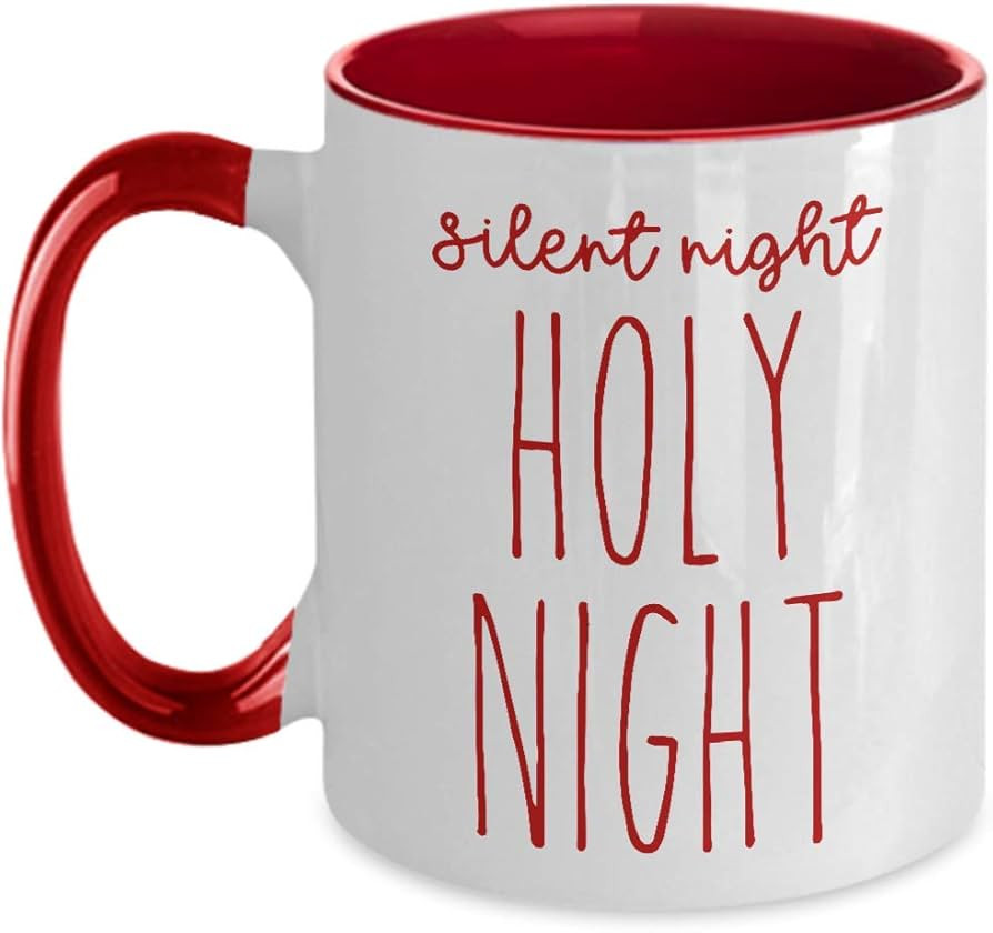 Silent Night Holy Night All Is Calm All Is Bright 2tone mug Holiday Coffee Cup | Amazon (US)