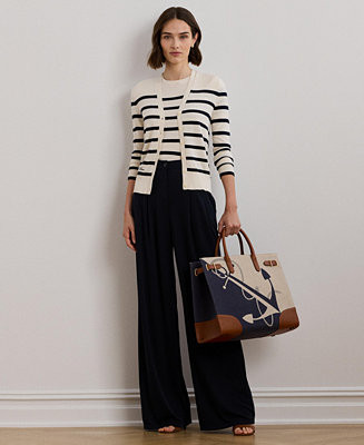 Lauren Ralph Lauren Women's Pleated Stretch Jersey Wide-Leg Pants, Regular & Petite - Macy's | Macy's