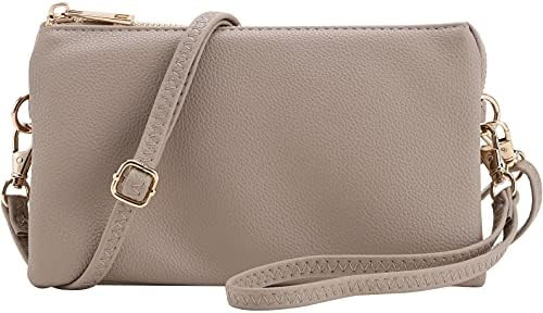 B BRENTANO Vegan Leather Multi-Pocket Crossbody Purse/Clutch with Card Slots, Removable Wristlet ... | Amazon (US)