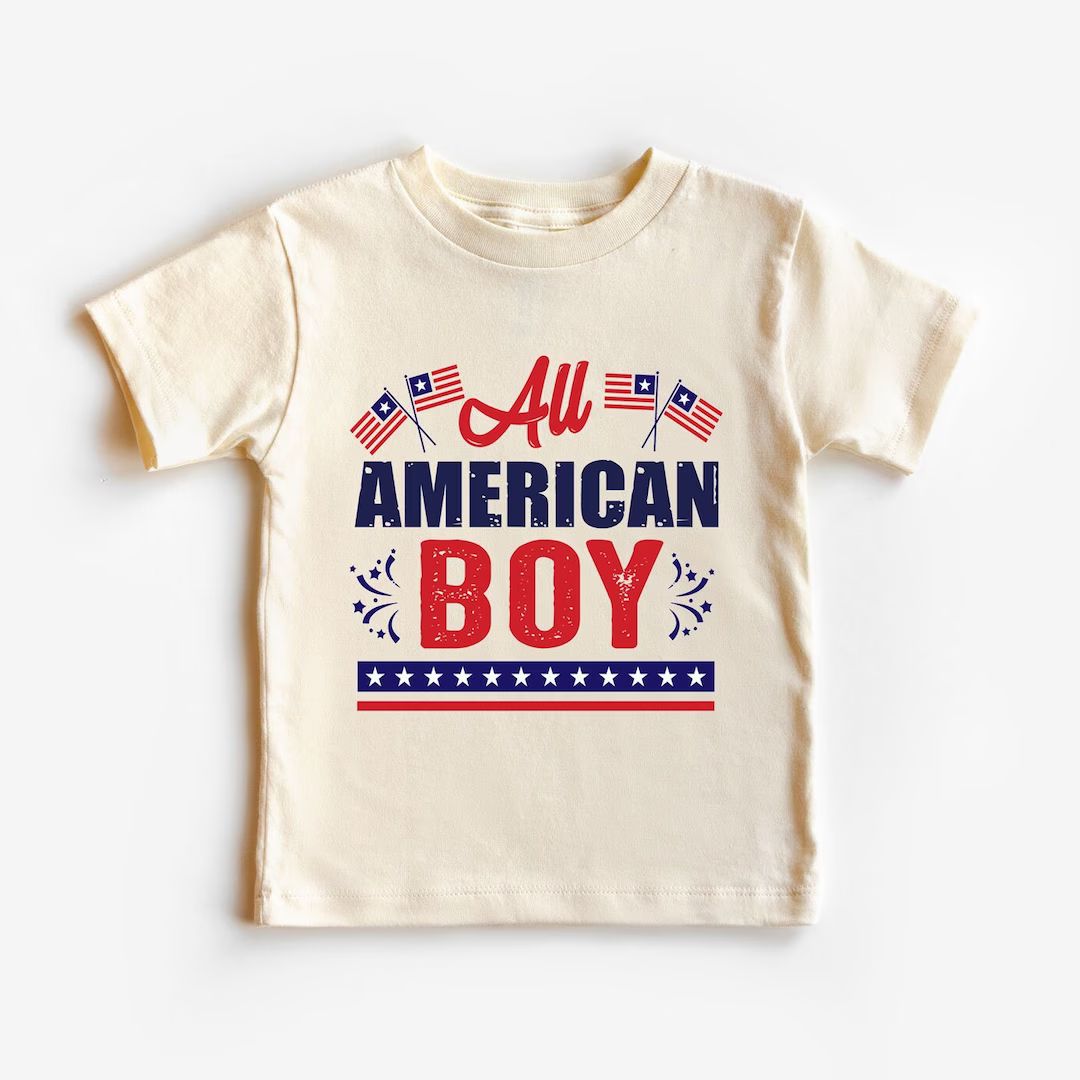 All American Boy Neutral Toddler Shirt, American Flag Boys Shirt, 4th Of July Toddler Shirt, Boys... | Etsy (US)