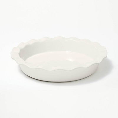 9" Round Stoneware Ruffle Pie Dish Cream - Figmint™ | Target