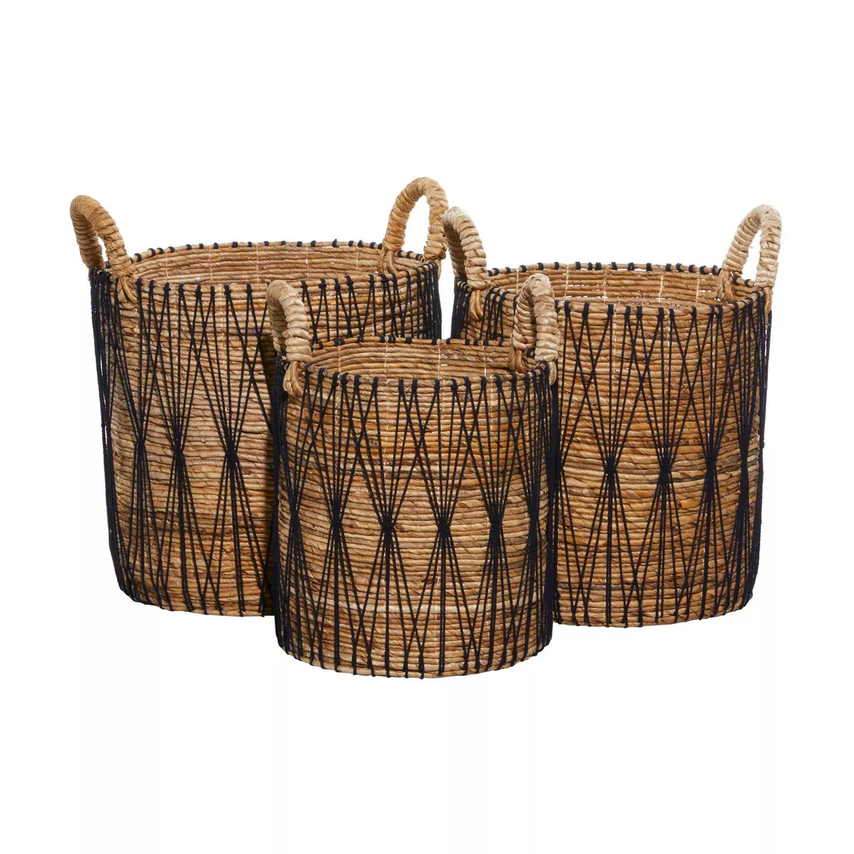 Olivia & May 3pk Banana Leaf Storage Baskets Brown | Target