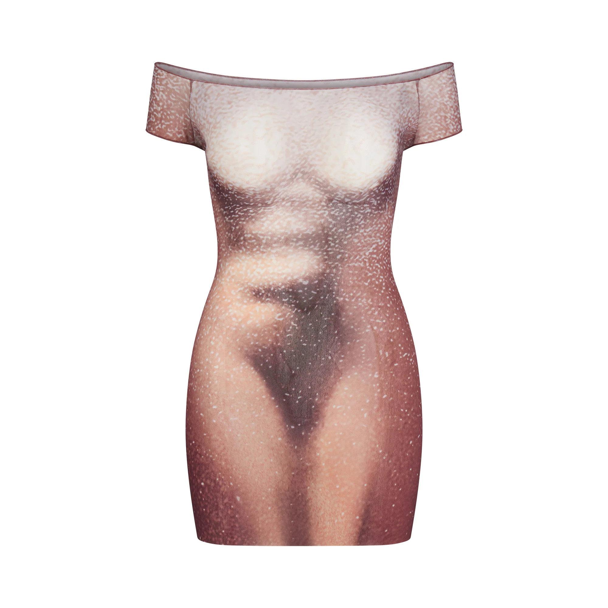 MESH COVER-UPS MINI DRESS | HENNA FK BODY PRINT | SKIMS | SKIMS (US)