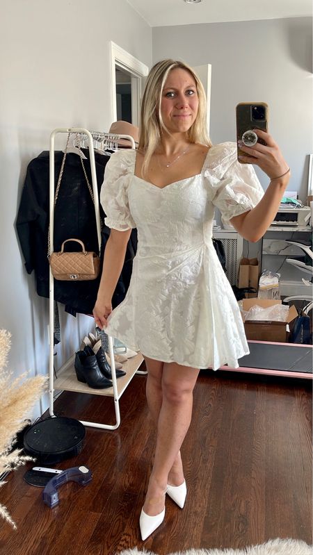This white lace dress would be so cute for any bride! Thinking this will be a great option for my bridal shower!! 

#LTKshoecrush #LTKFind #LTKwedding