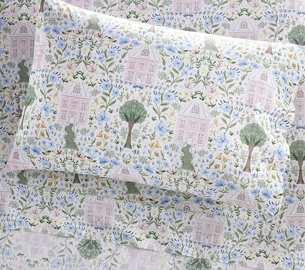 Dollhouse Organic Cotton Sheet Set | Pottery Barn Kids