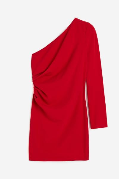 Einseitig schulterfreies Bodycon-Kleid - Rot - Ladies | H&M DE | H&M (DE, AT, CH, NL, FI)