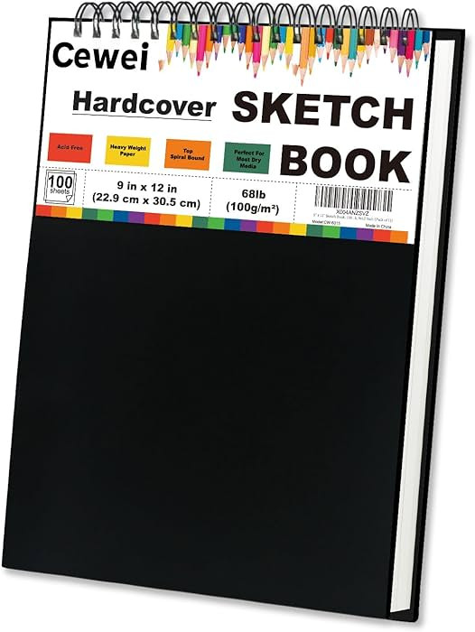 9" x 12" Sketch Book, Top Spiral Sketchbook, 100 Sheets Sketch Pad, (68 lb/100 GSM) Drawing Paper... | Amazon (US)