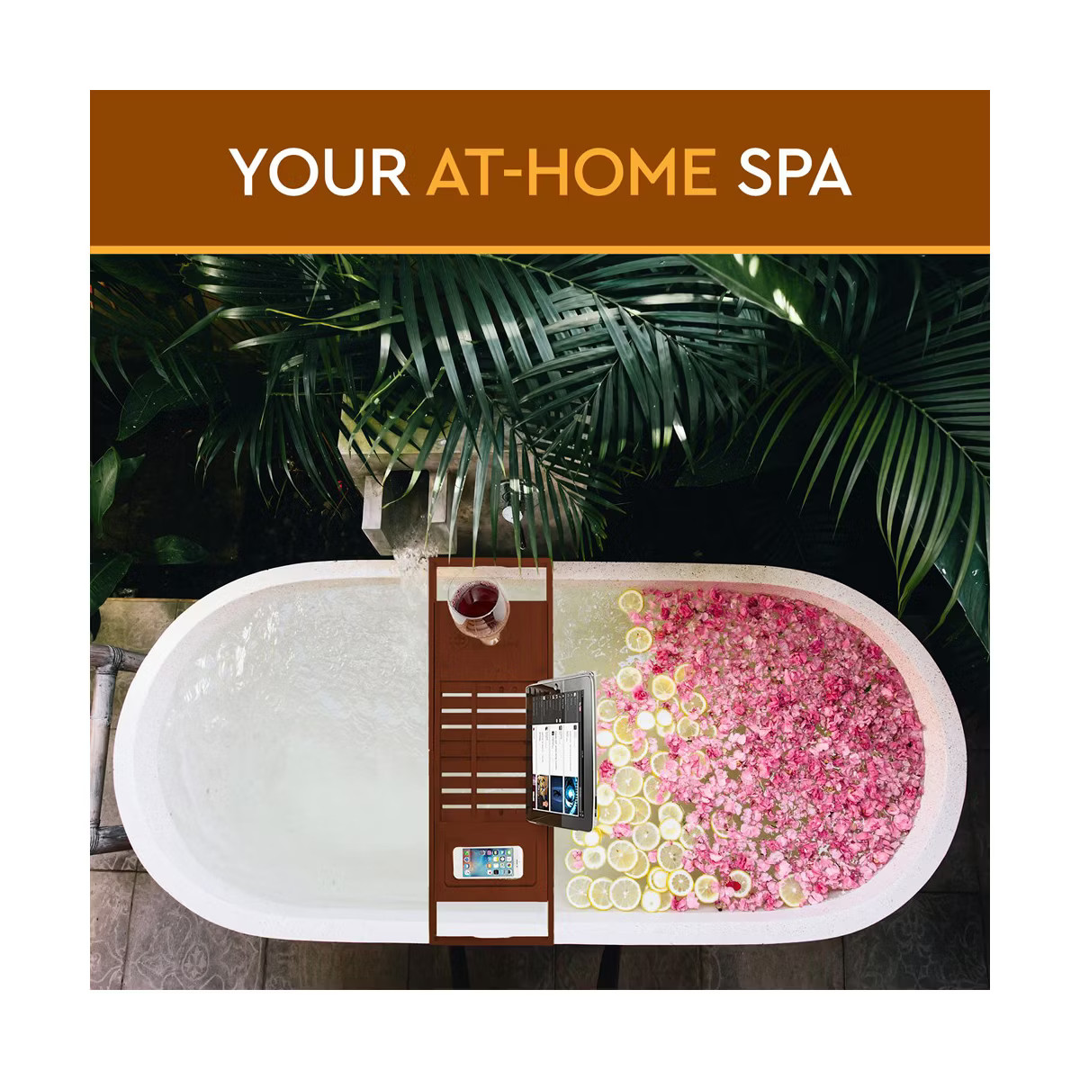 Bathtub Tray for Tub - Adjustable Bamboo Bath Tray for Tub - Collapsible Bathtub Caddy Bath Tub T... | Target